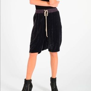Rick Owens Velvet Drop Crotch Shorts